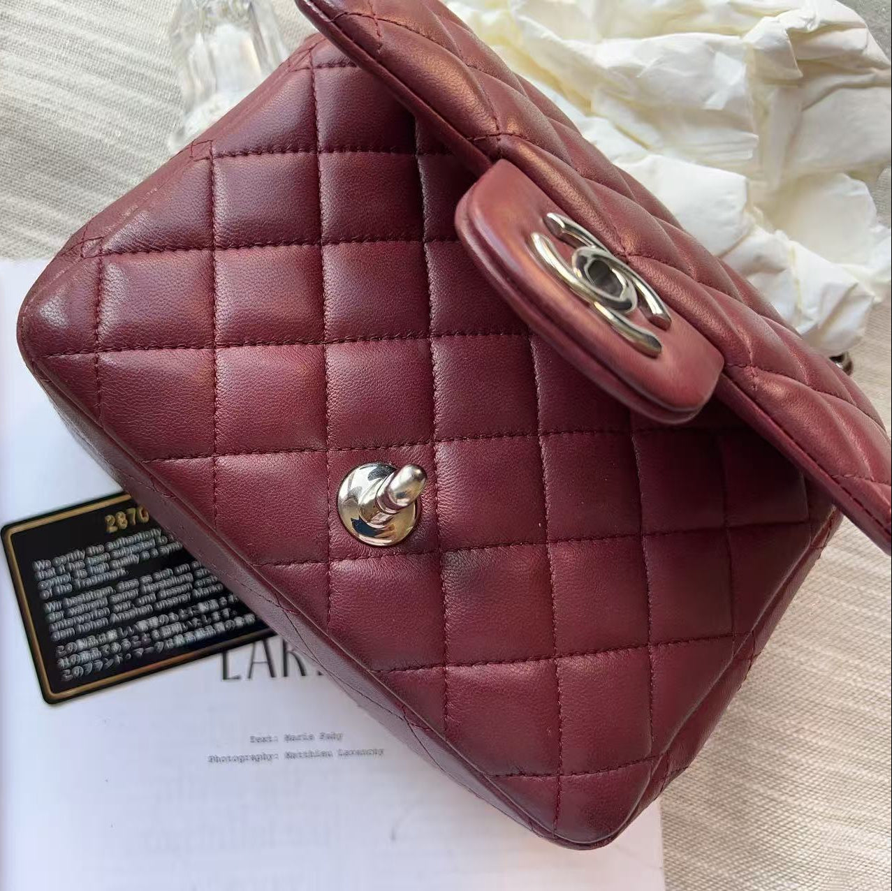 Chanel Mini Square Classic Flap Bag Red