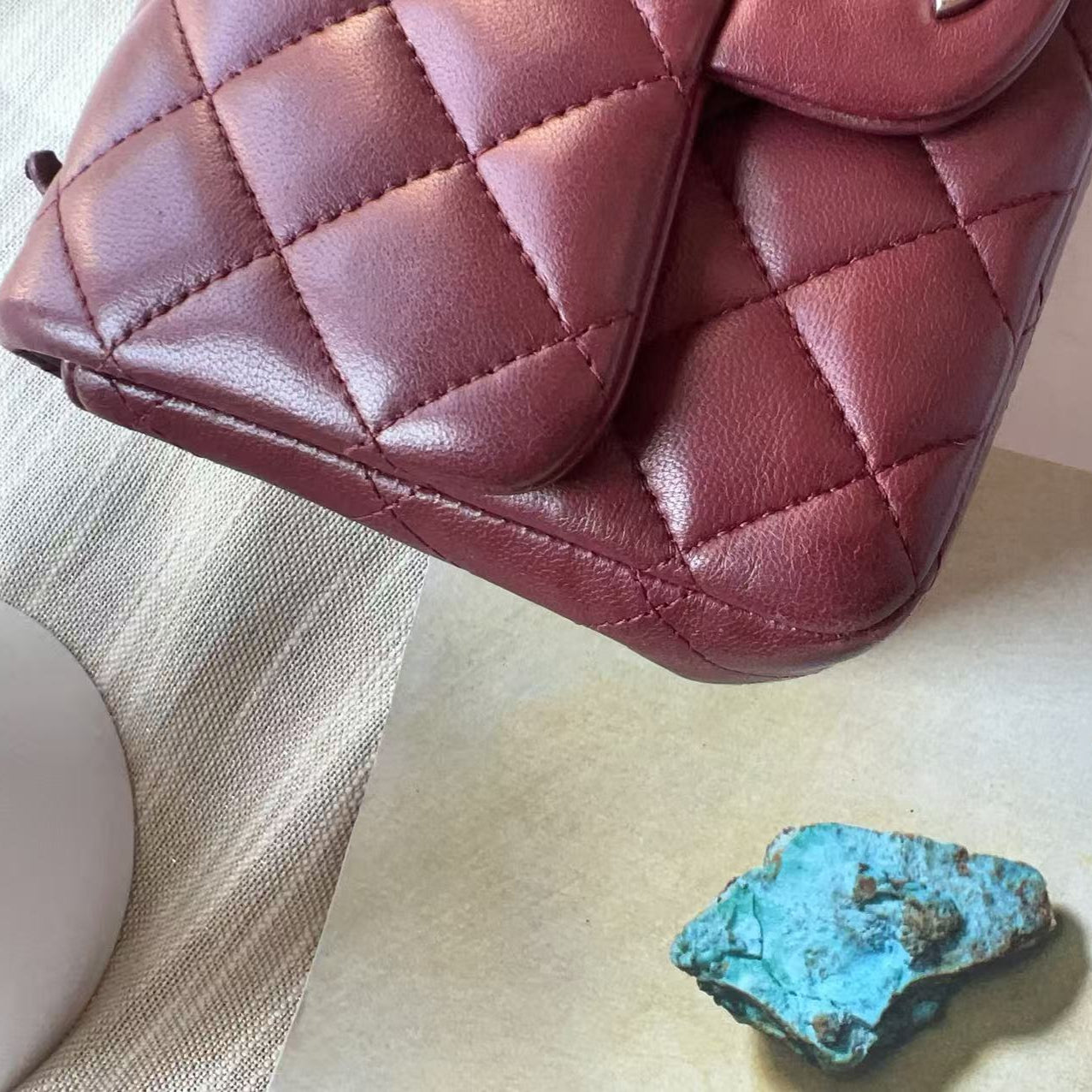 Chanel Mini Square Classic Flap Bag Red