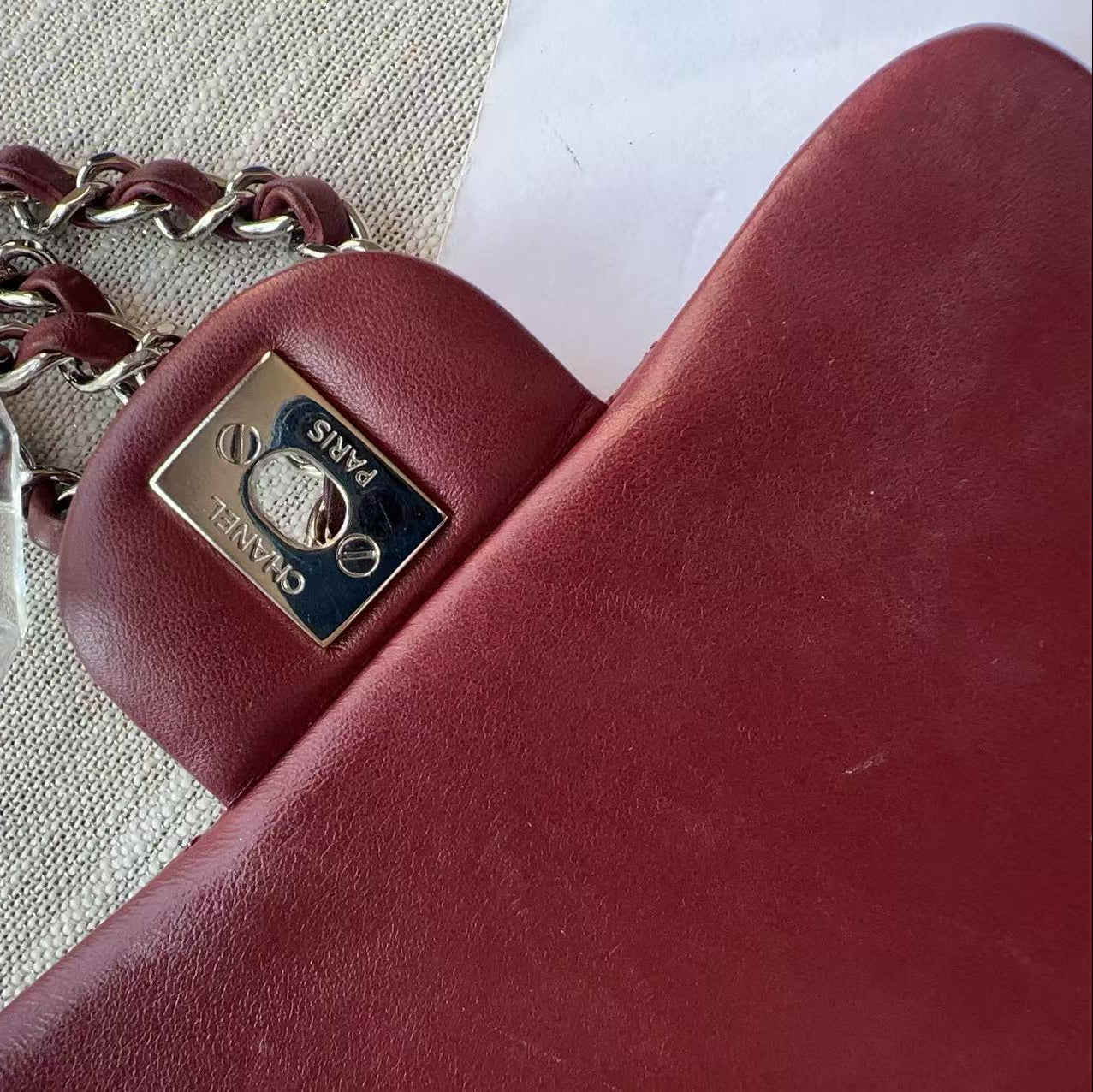Chanel Mini Square Classic Flap Bag Red