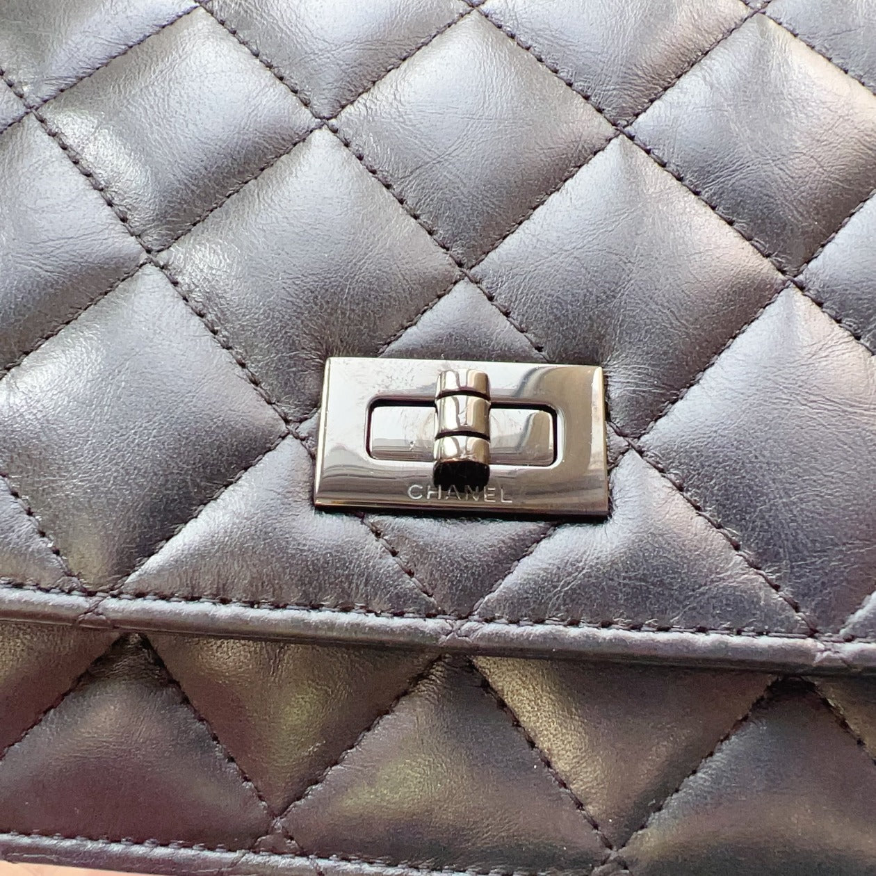 Chanel-Aged-Calfskin-Quilted-Reissue-WOC-So-Black-hardware