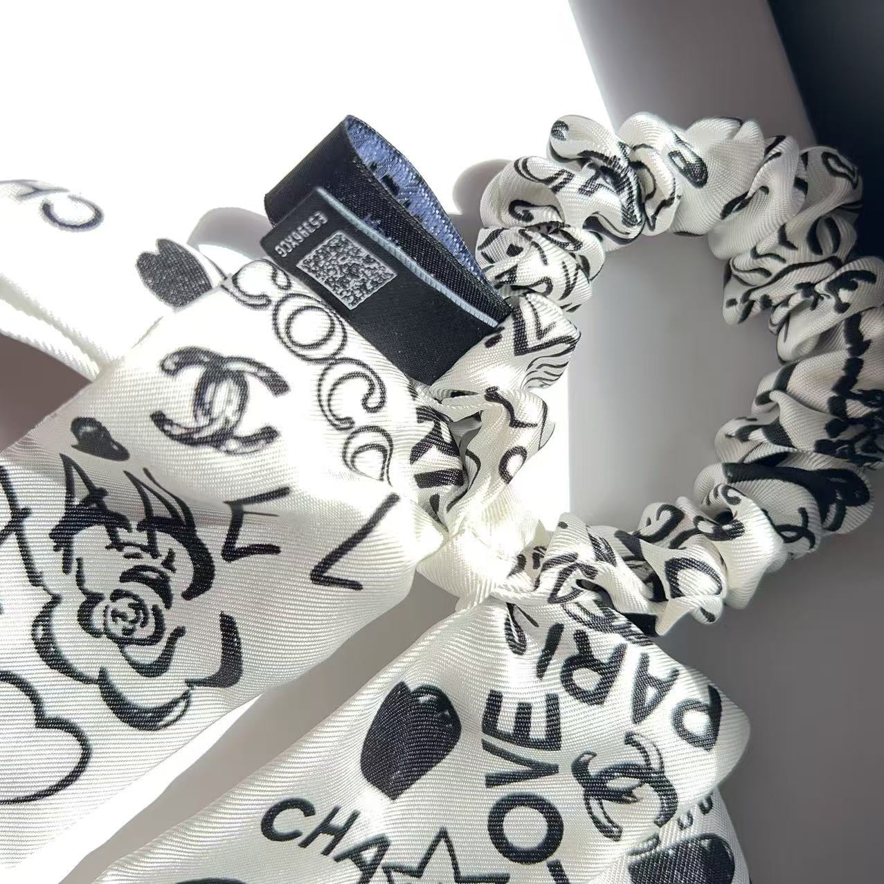 Chanel Silk CC Bow Hair Scrunchie 2025 New