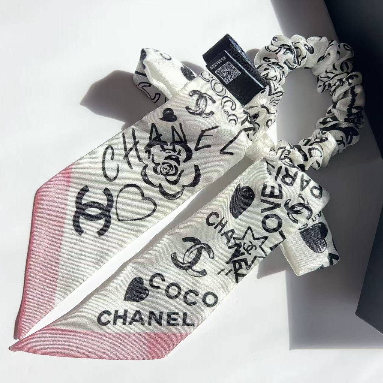 Chanel Silk CC Bow Hair Scrunchie 2025 New