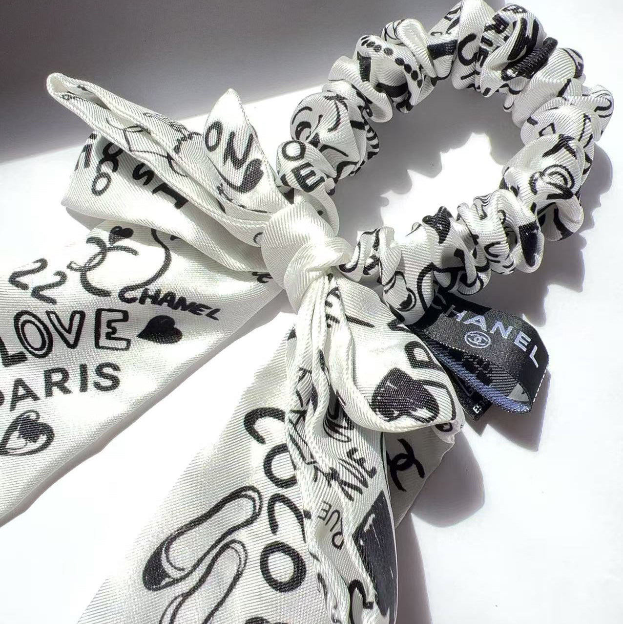 Chanel Silk CC Bow Hair Scrunchie 2025 New