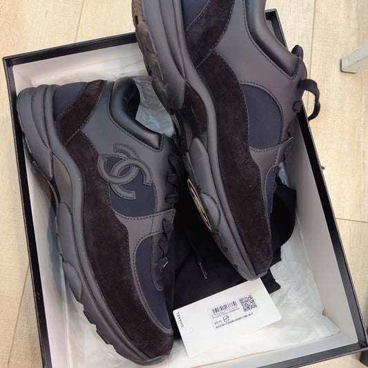 CHANEL Cocomark Interlocking CC Leather Sneakers Size39.5