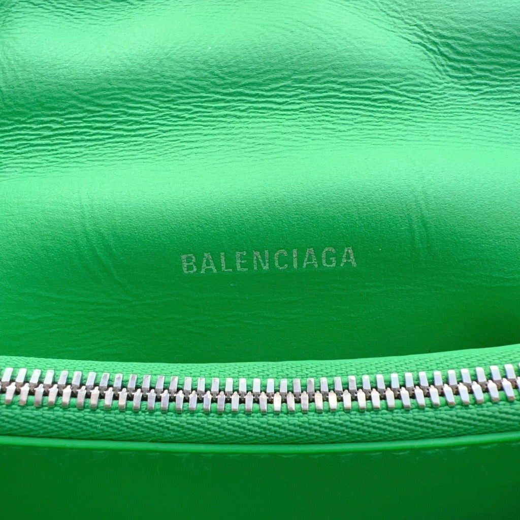 Balenciaga Crush Chain Bag S Quilted Calf As Vivid Green