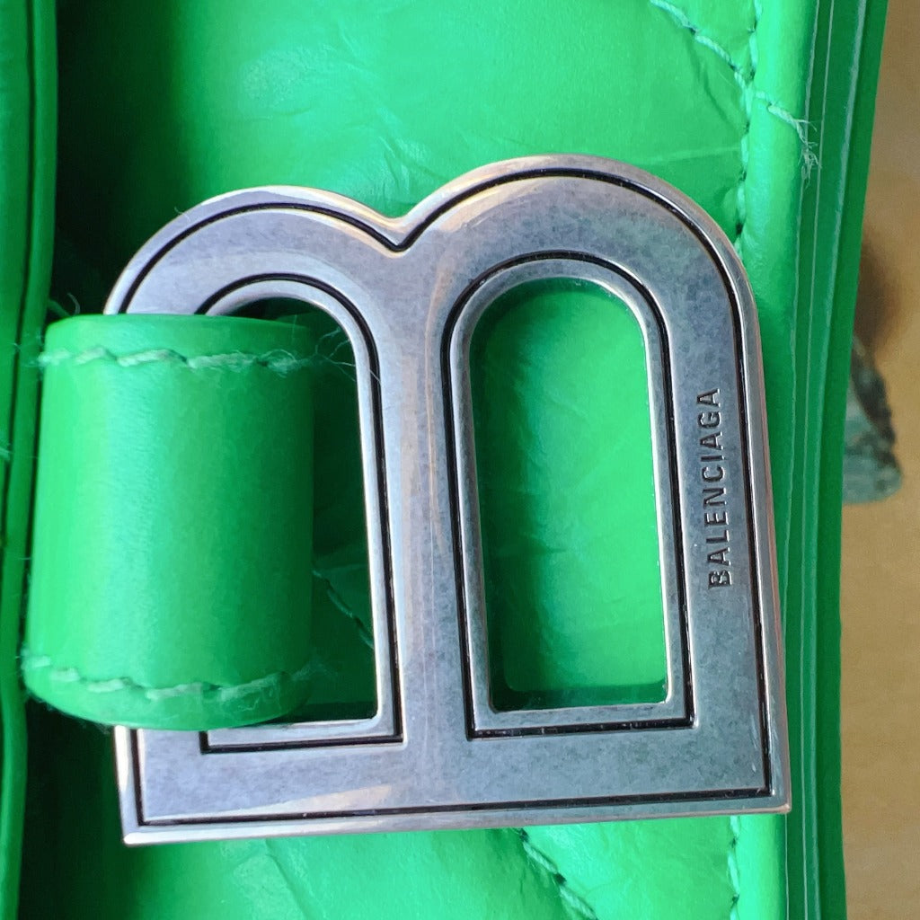 Balenciaga Crush Chain Bag S Quilted Calf As Vivid Green