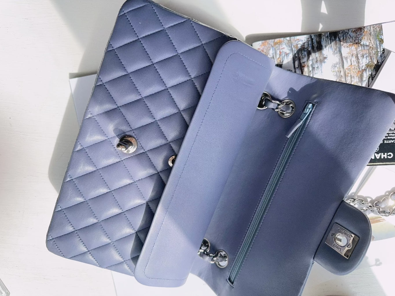 Chanel-Medium-Classic-Double-Flap-Bag-Purple-Inside
