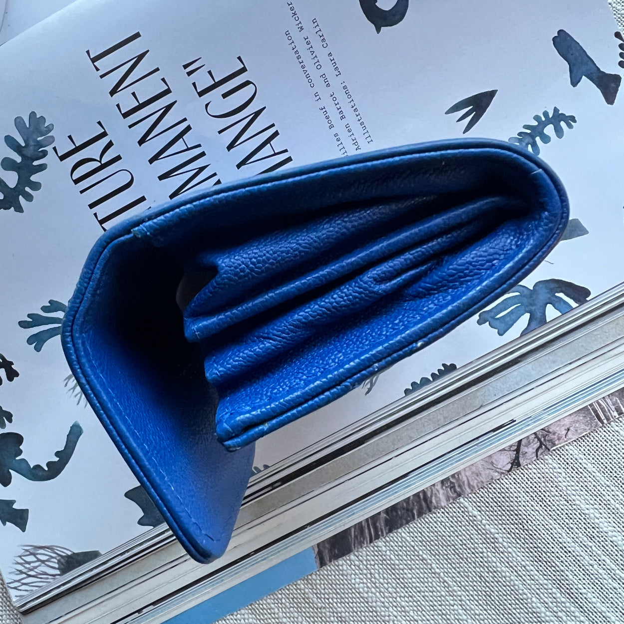 Chanel Blue leather wallet