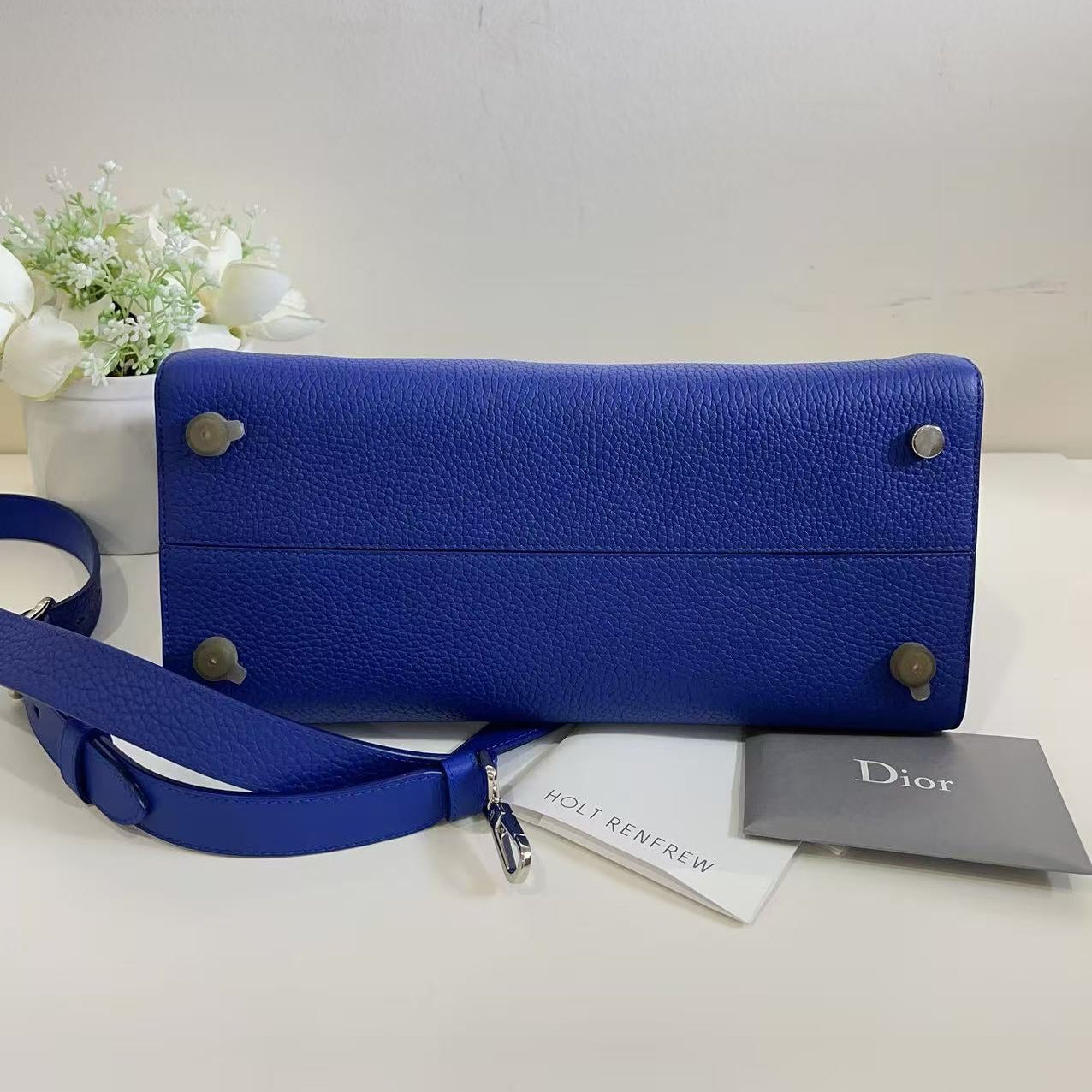Christian Dior Bullcalf Medium Diorever Flap Yves Klein Blue