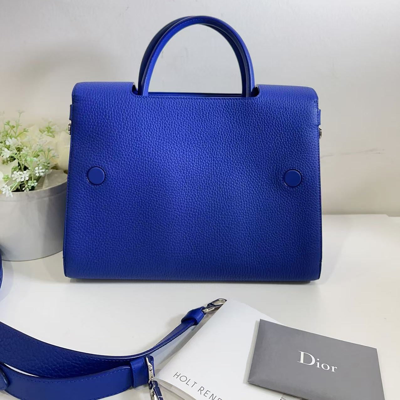 Christian Dior Bullcalf Medium Diorever Flap Yves Klein Blue