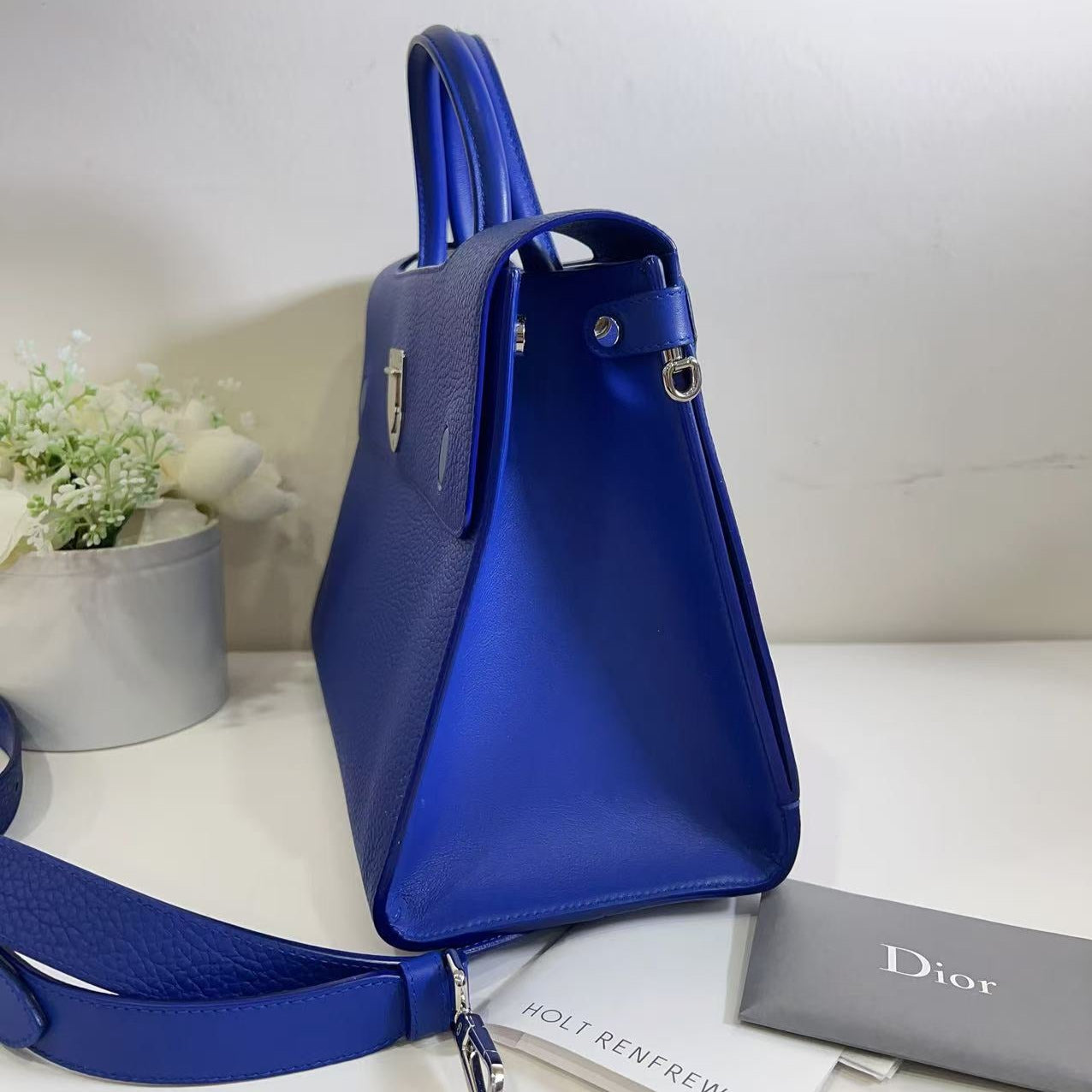 Christian Dior Bullcalf Medium Diorever Flap Yves Klein Blue