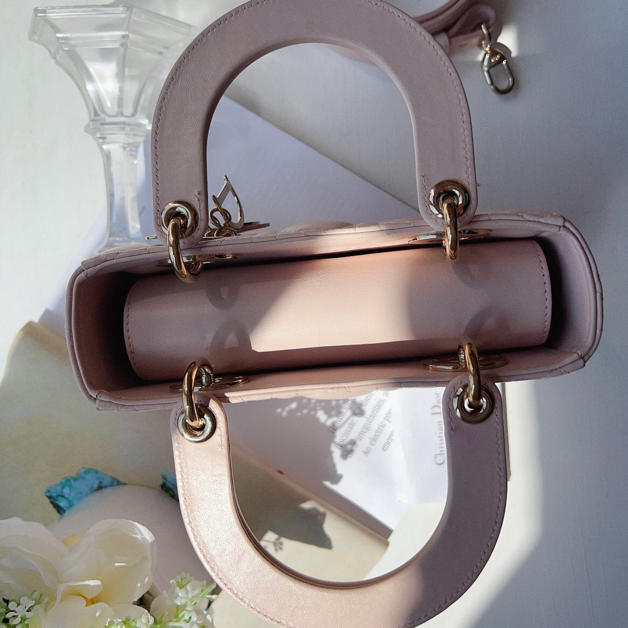 Christian Dior Small Beige My ABCDior' Lady Dior Bag with Strap