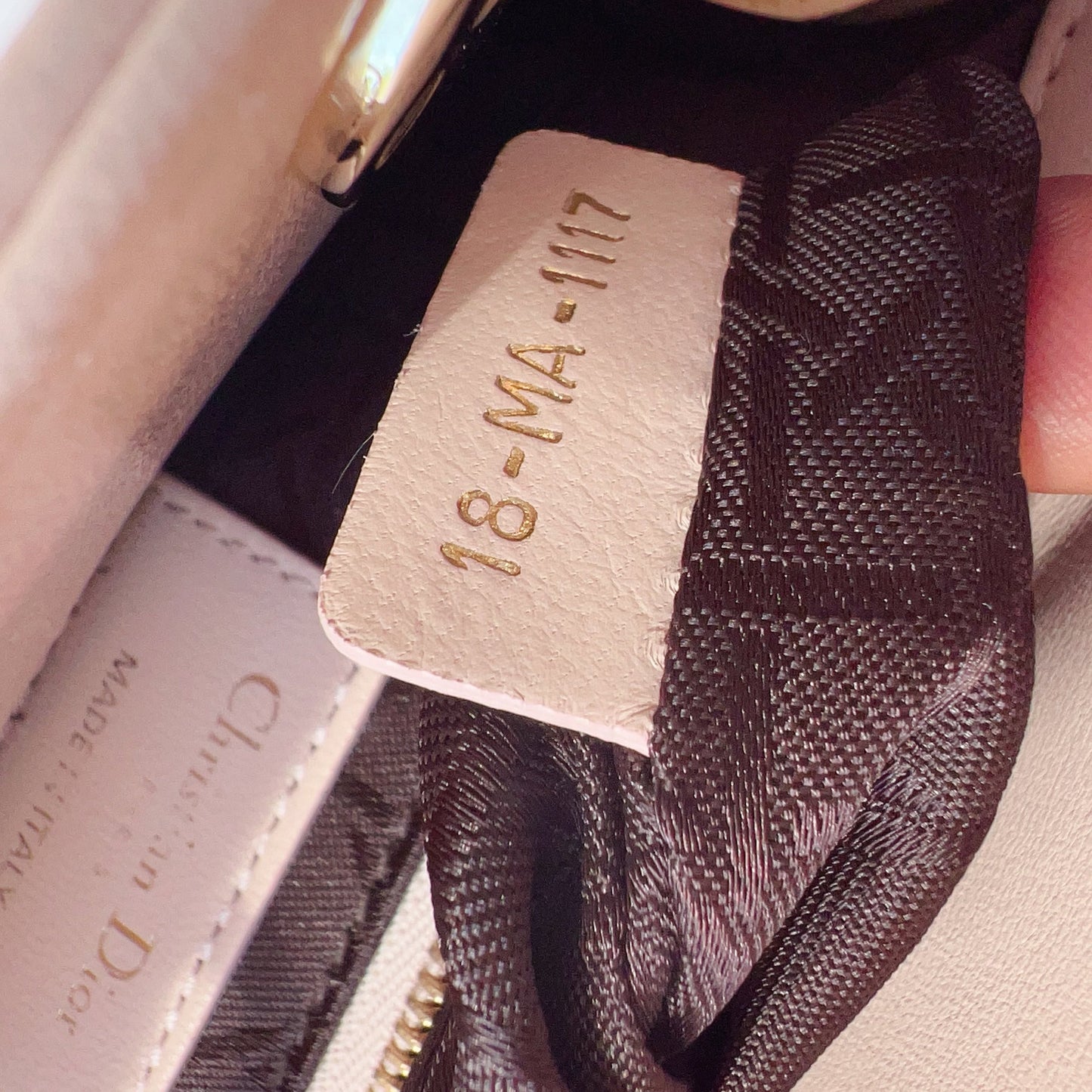 Christian Dior Small Beige My ABCDior' Lady Dior Bag with Strap
