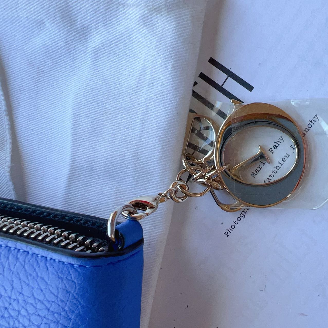 Dior Blue Leather Diorissimo Voyageur Zip Around Wallet