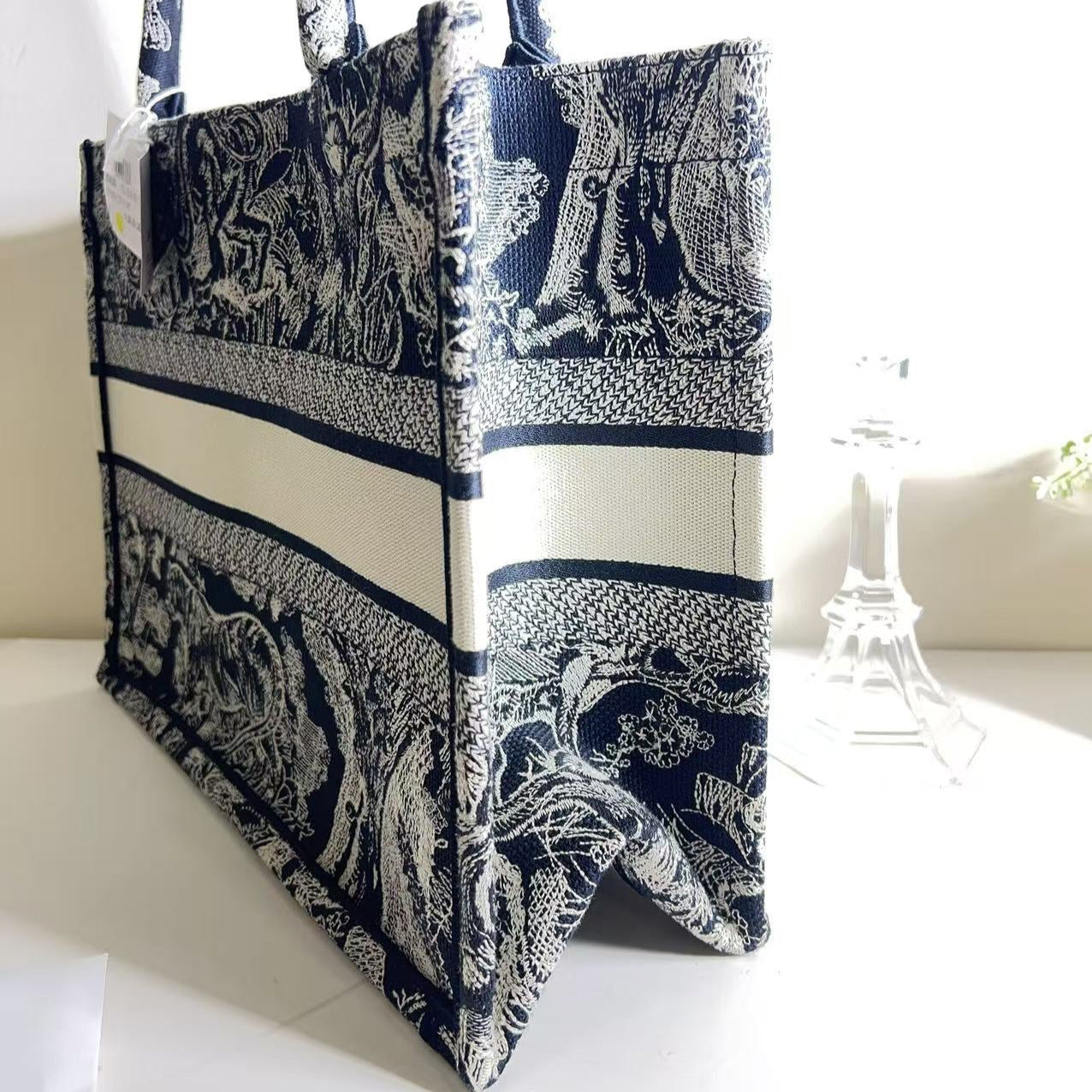 Dior Medium Book Tote Ecru and Blue