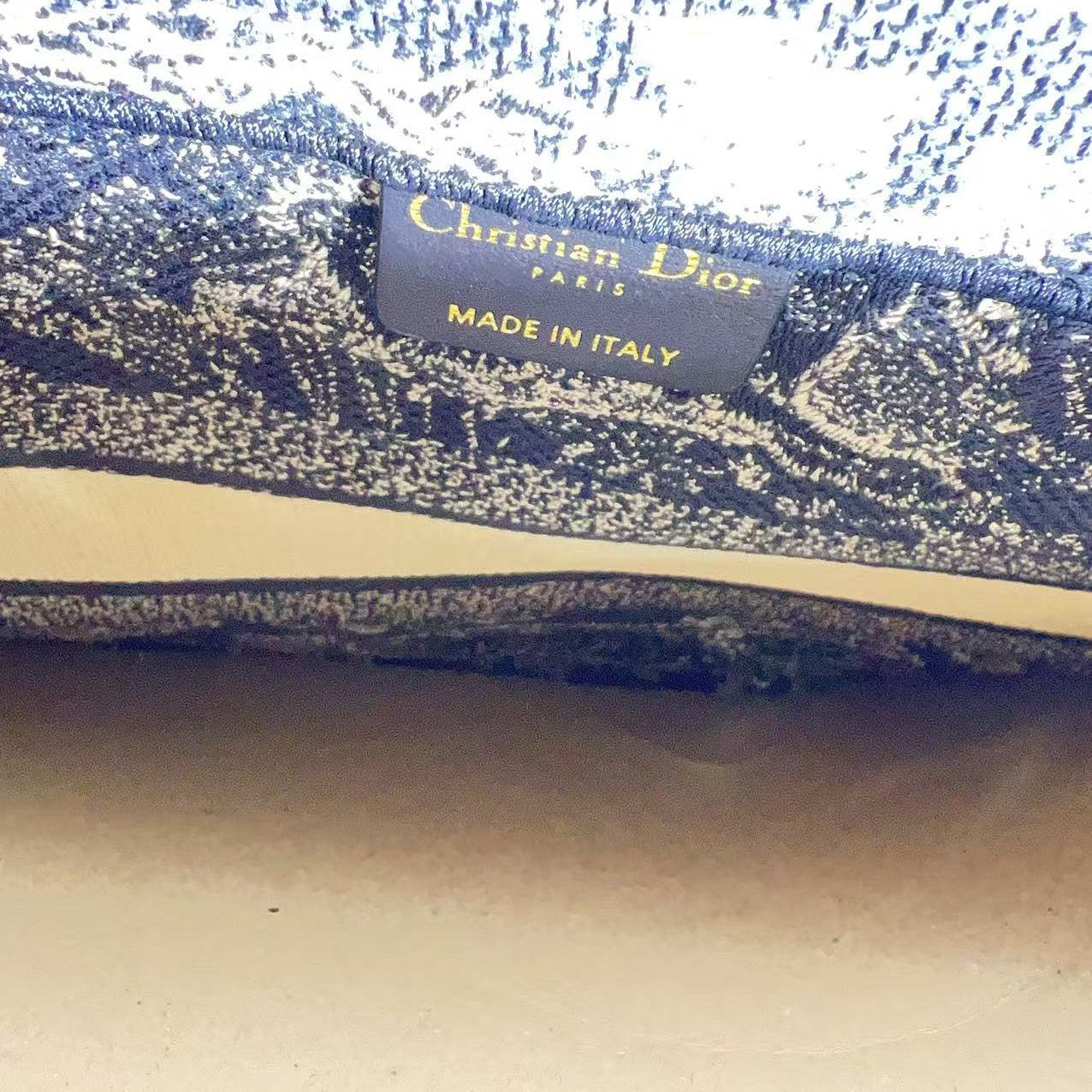 Dior Medium Book Tote Ecru and Blue New