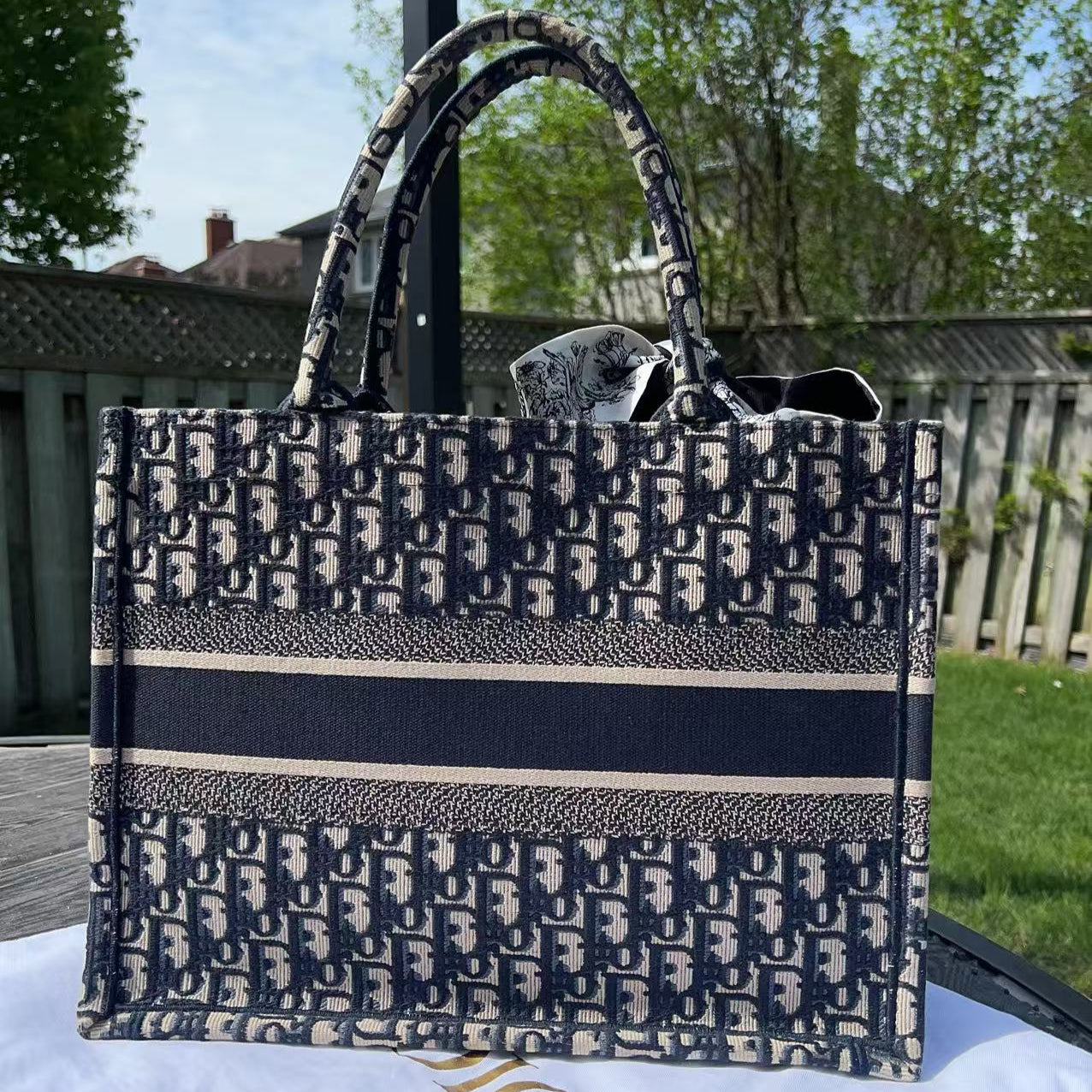 Christian Dior Oblique Jacquard Canvas Book Medium