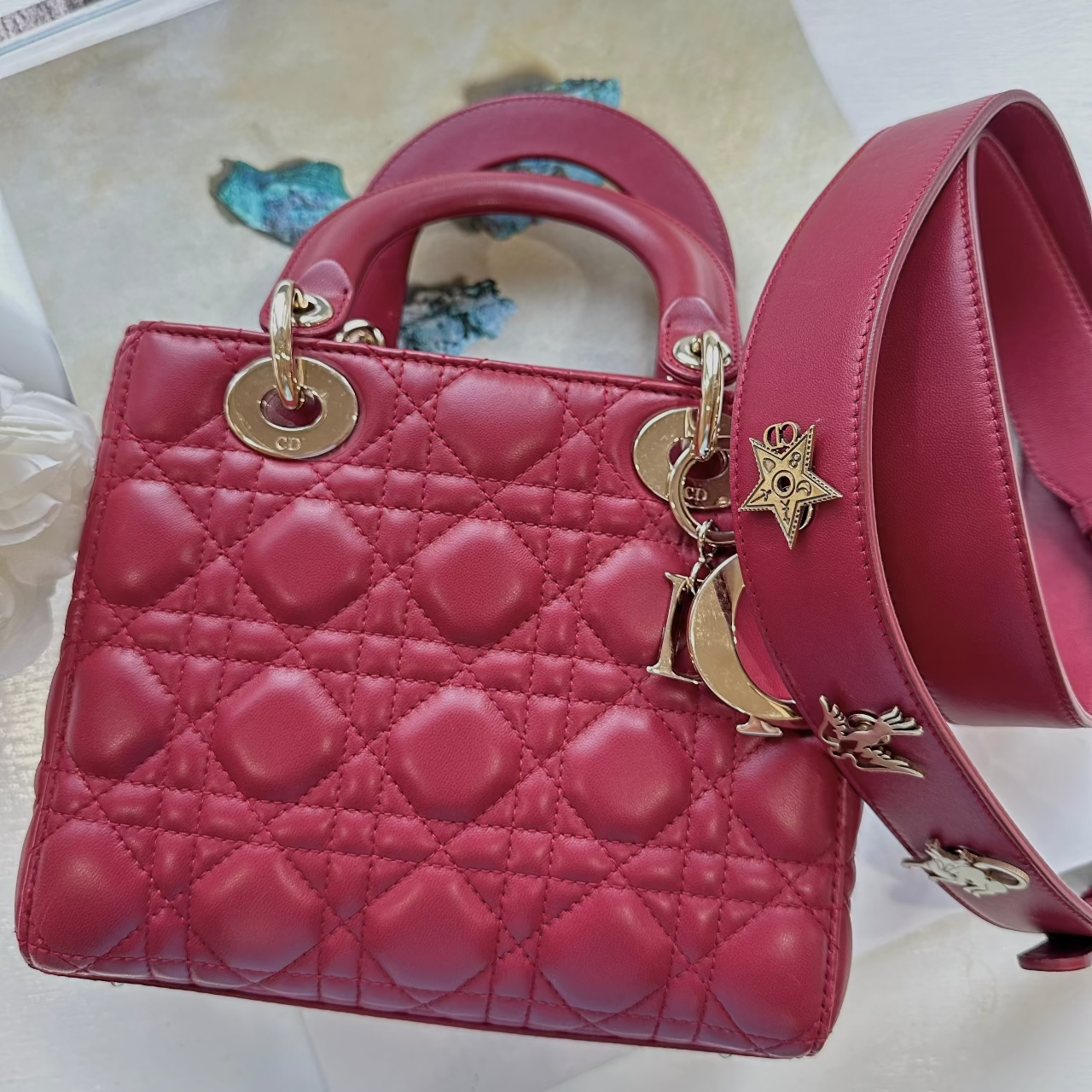 Christian Dior Small Lady Dior My ABC Red
