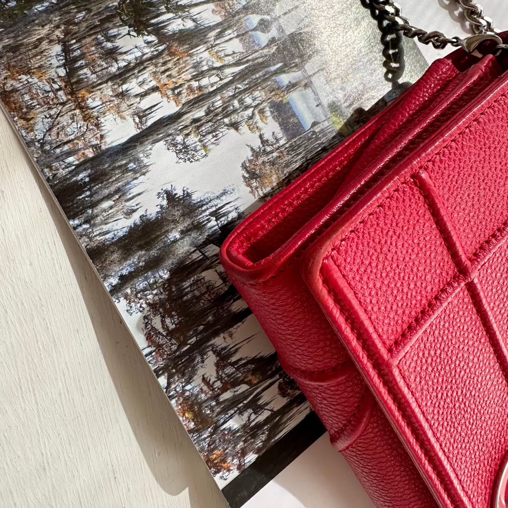 Christian Dior Leather Diorama Wallet on Chain