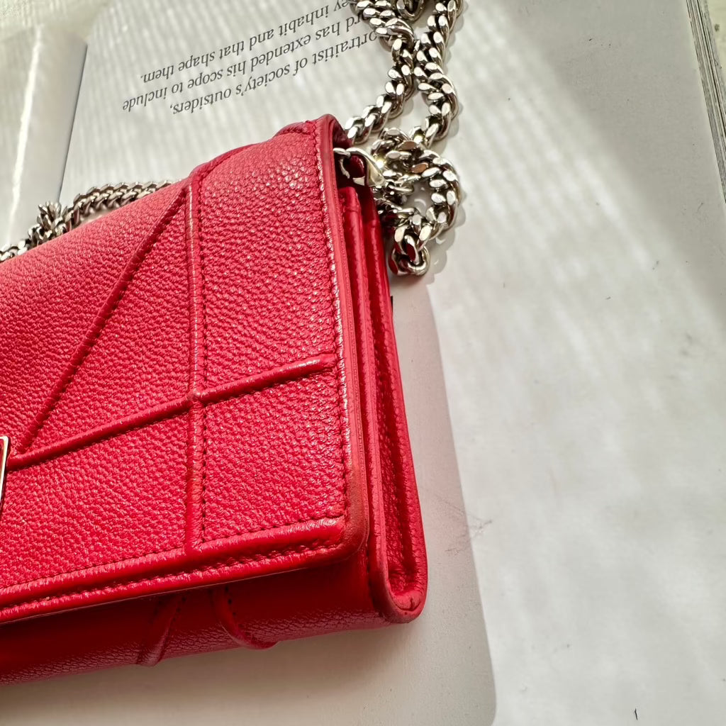 Christian Dior Leather Diorama Wallet on Chain