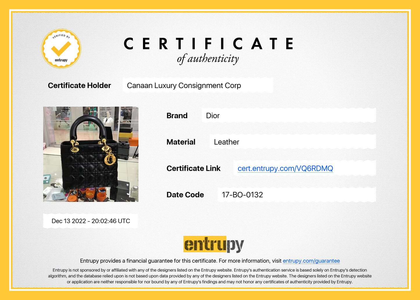 CHANEL & OTHER BRANDS ENTRUPY AUTHENTICATE SERVICE WITH PURCHASE(EXCLUDE HERMES PREMIUM BAG)