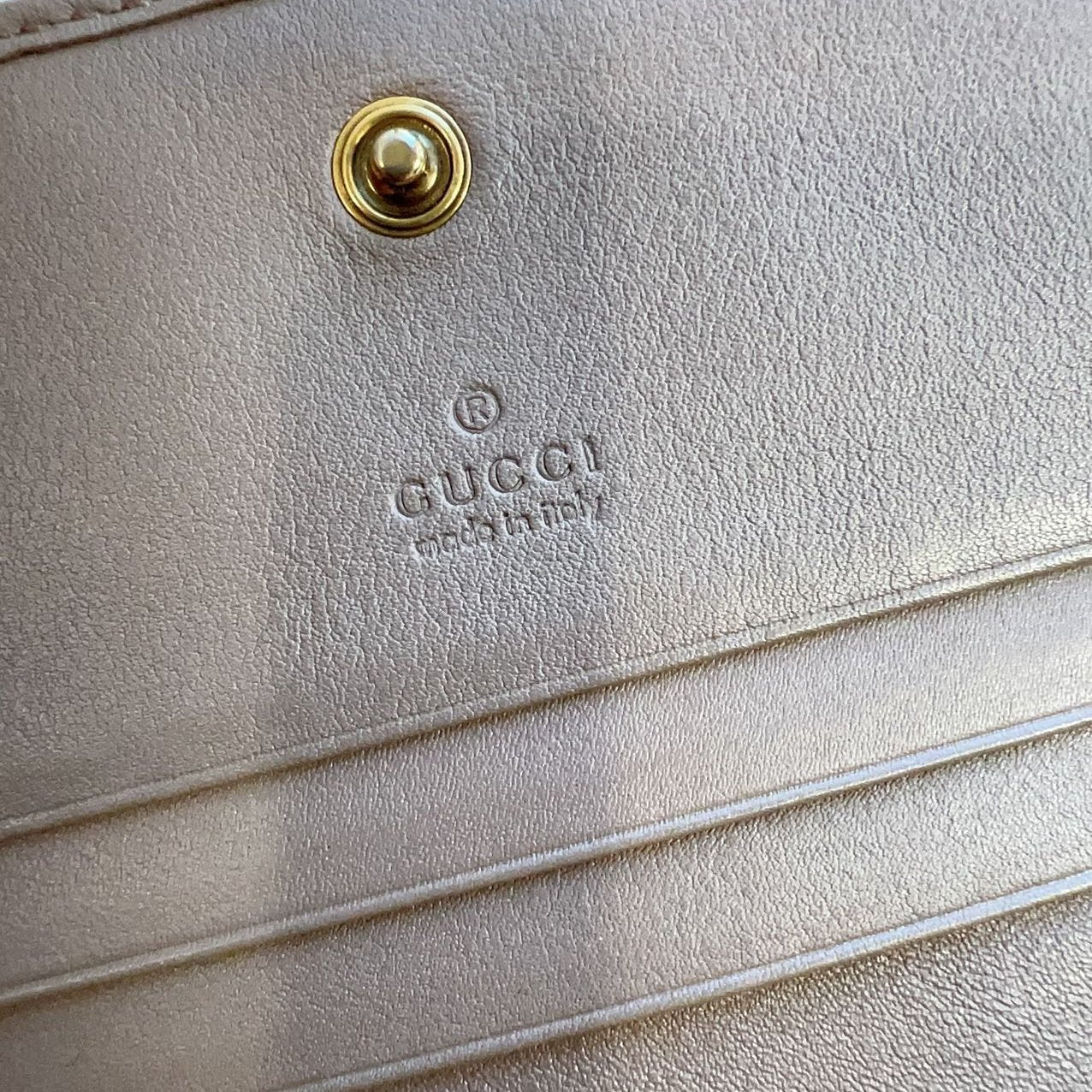 GUCCI GG Marmont Flap Card Case Leather Wallet