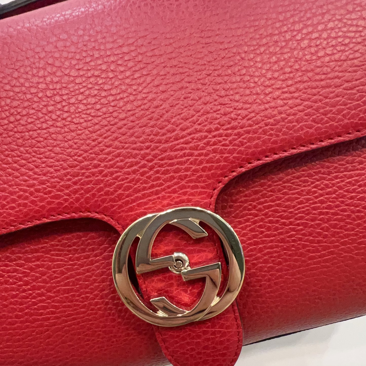 Gucci Dollar Calfskin Interlocking G Top Handle Shoulder Bag