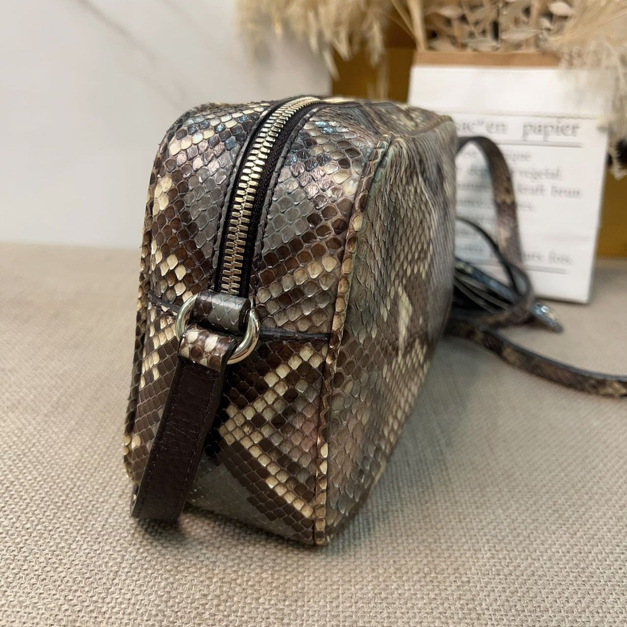 Gucci Small Soho Disco Bag Off White Nut Brown Beige