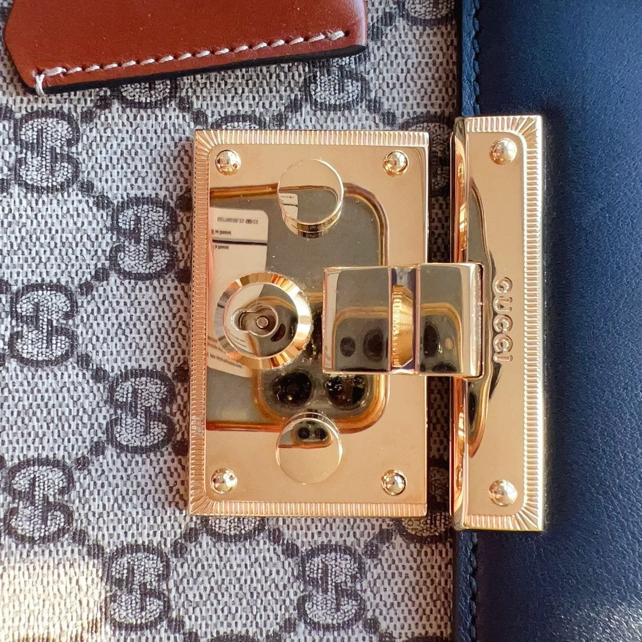 Gucci GG Supreme Monogram Calfskin Small Padlock Bag