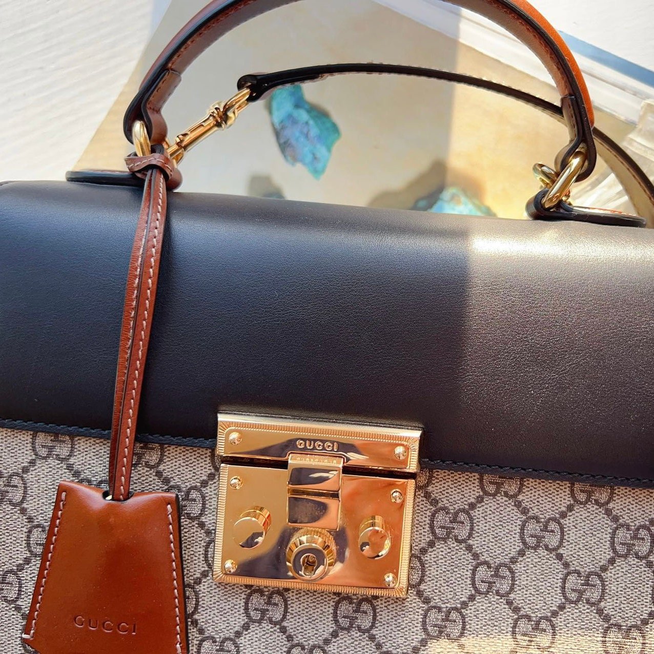 Gucci GG Supreme Monogram Calfskin Small Padlock Bag