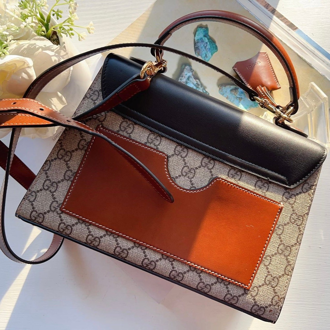 Gucci GG Supreme Monogram Calfskin Small Padlock Bag