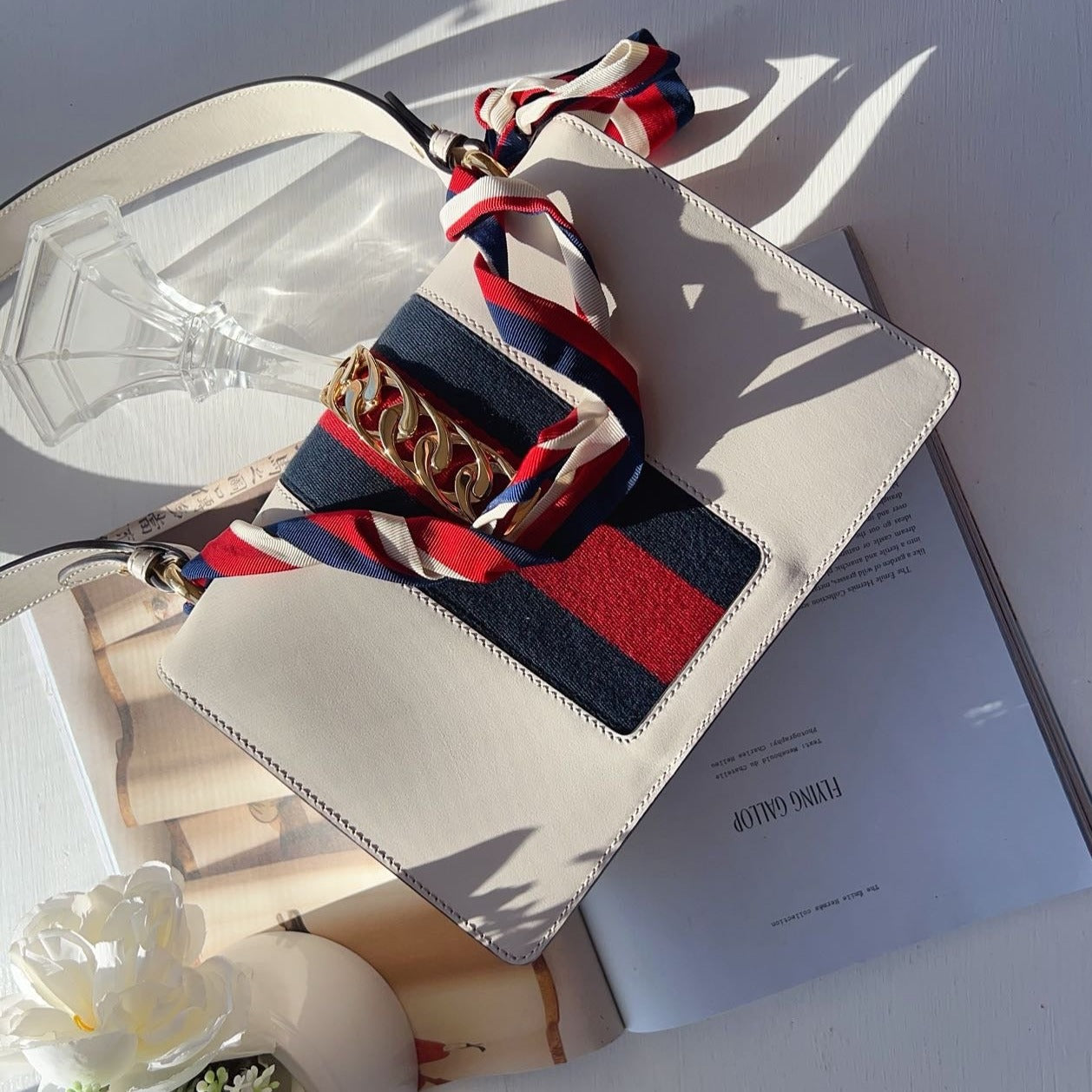 Gucci Small Sylvie Shoulder Bag White