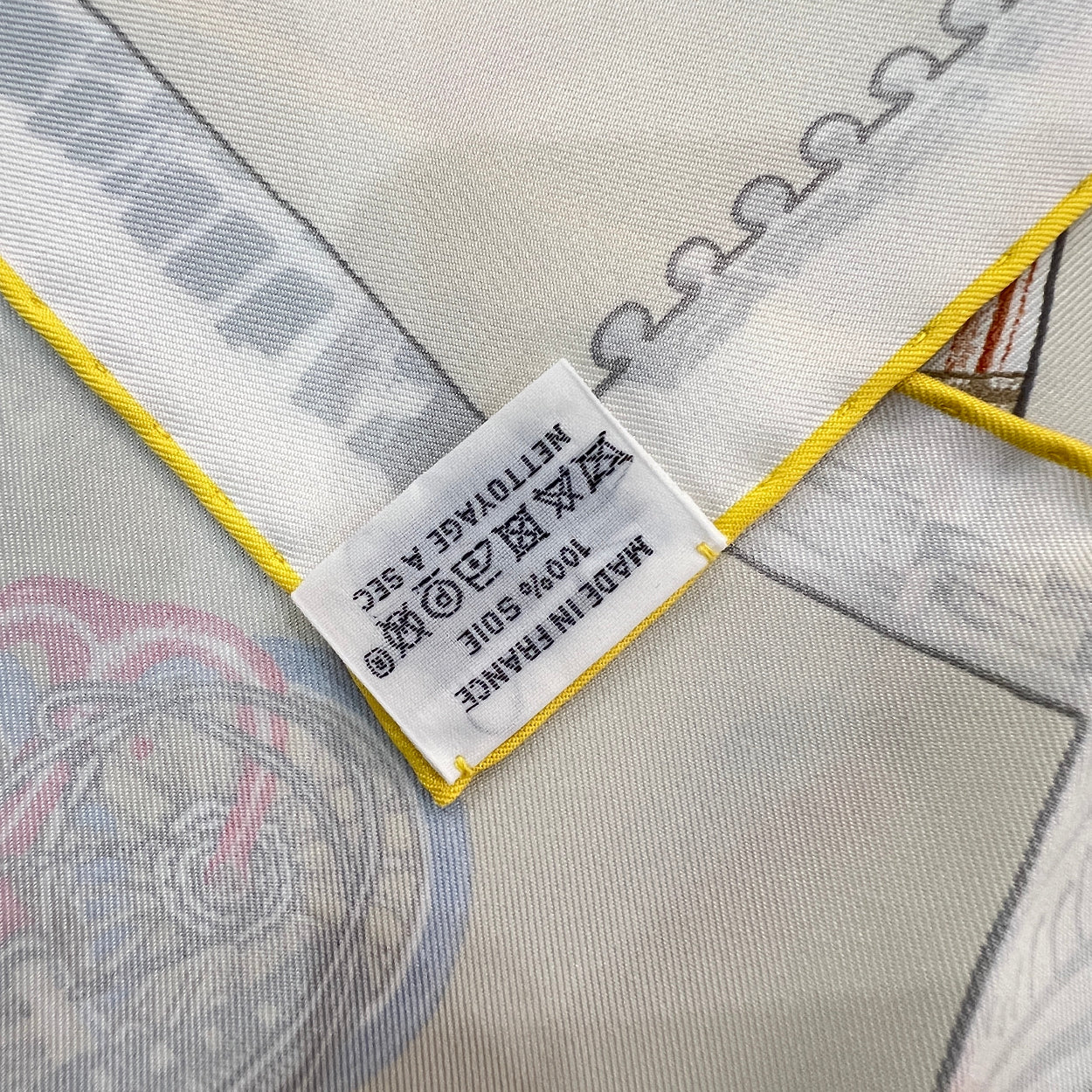 Fabric with a label indicating 'Made in France