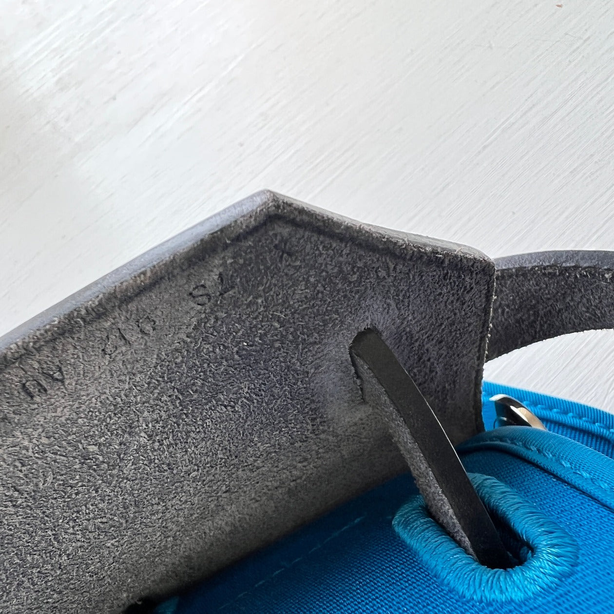 Hermes Herbag 31 PM Zip Bleu Canvas Handbag