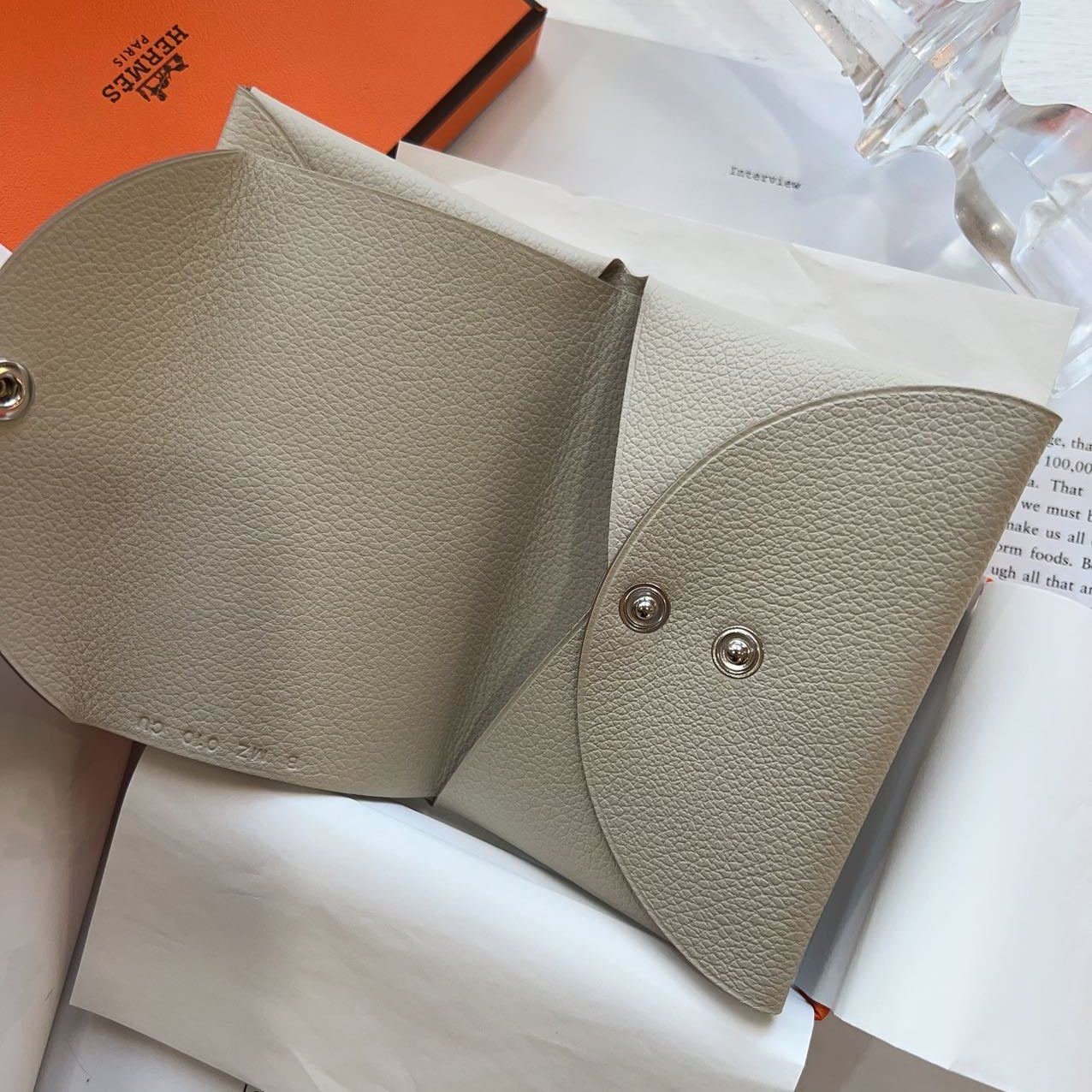 Hermes Calvi Duo Compact Veau Evercolor Beton