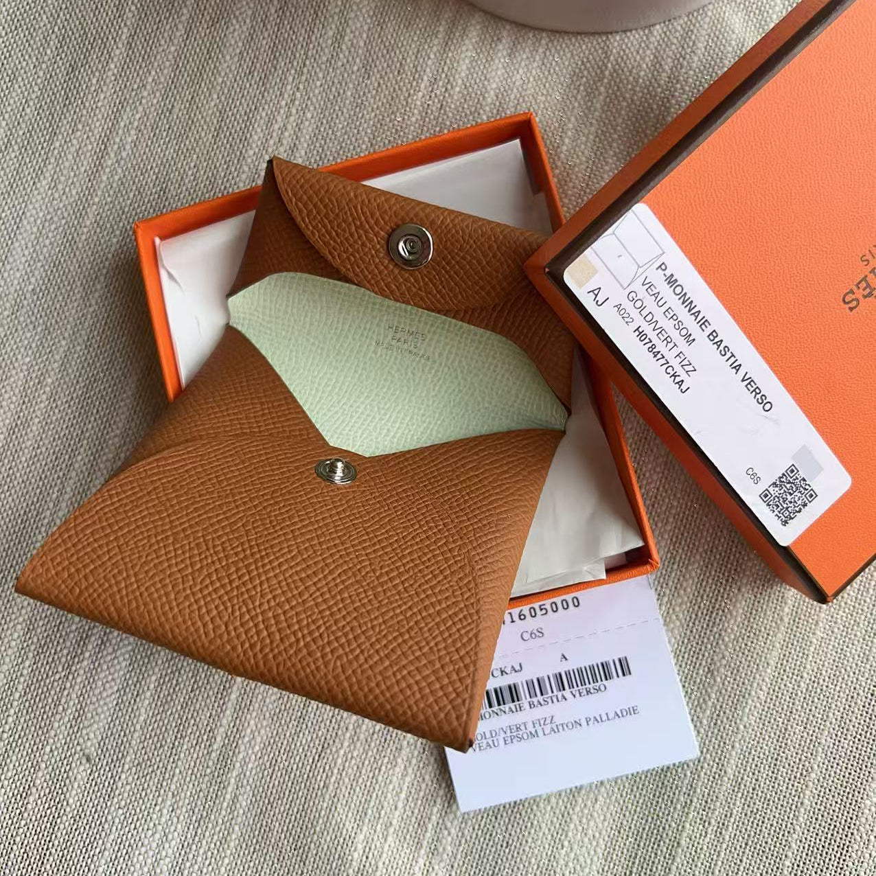 Hermes Epsom Bastia Coin Purse Gold