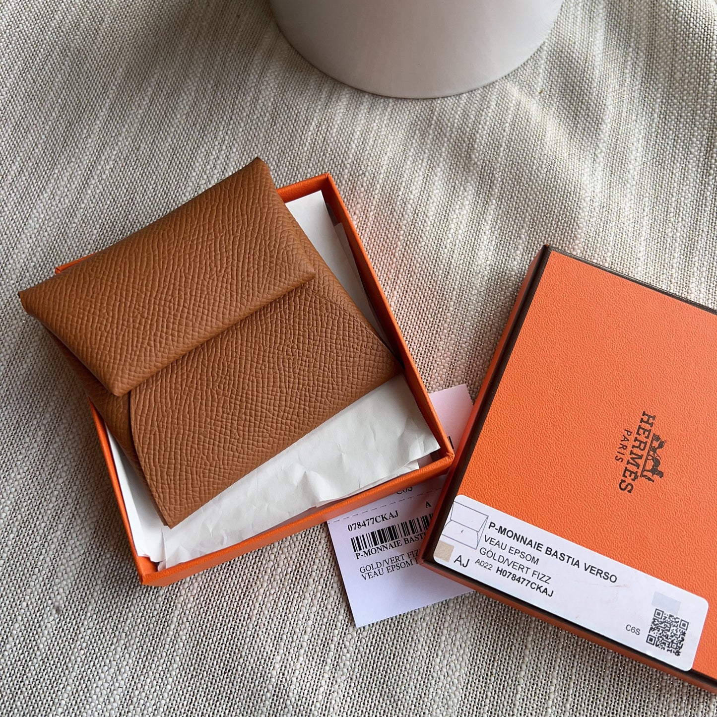 Hermes Epsom Bastia Coin Purse Gold