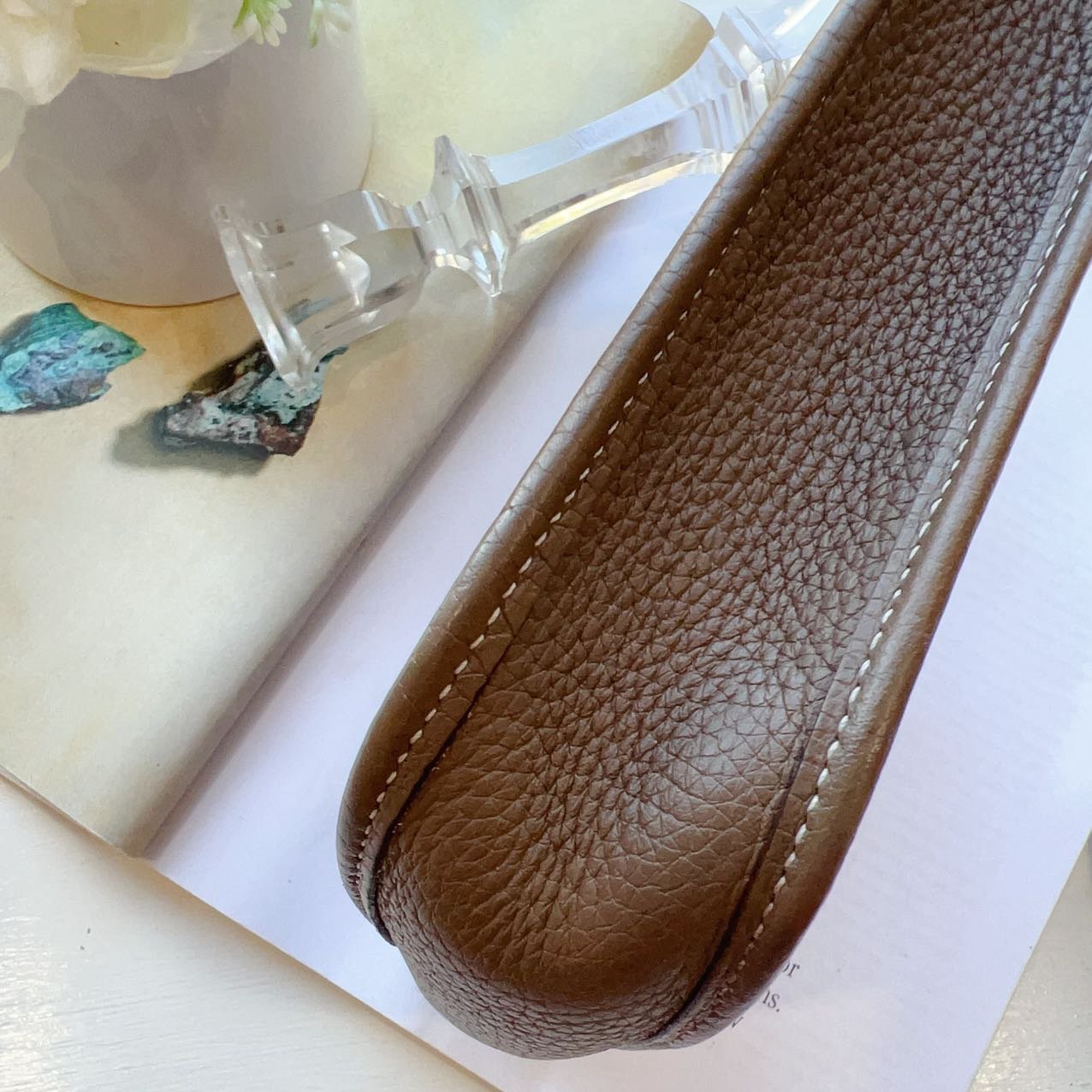 Hermes Étoupe Clemence Mini Evelyne TPM 16 Palladium Hardware