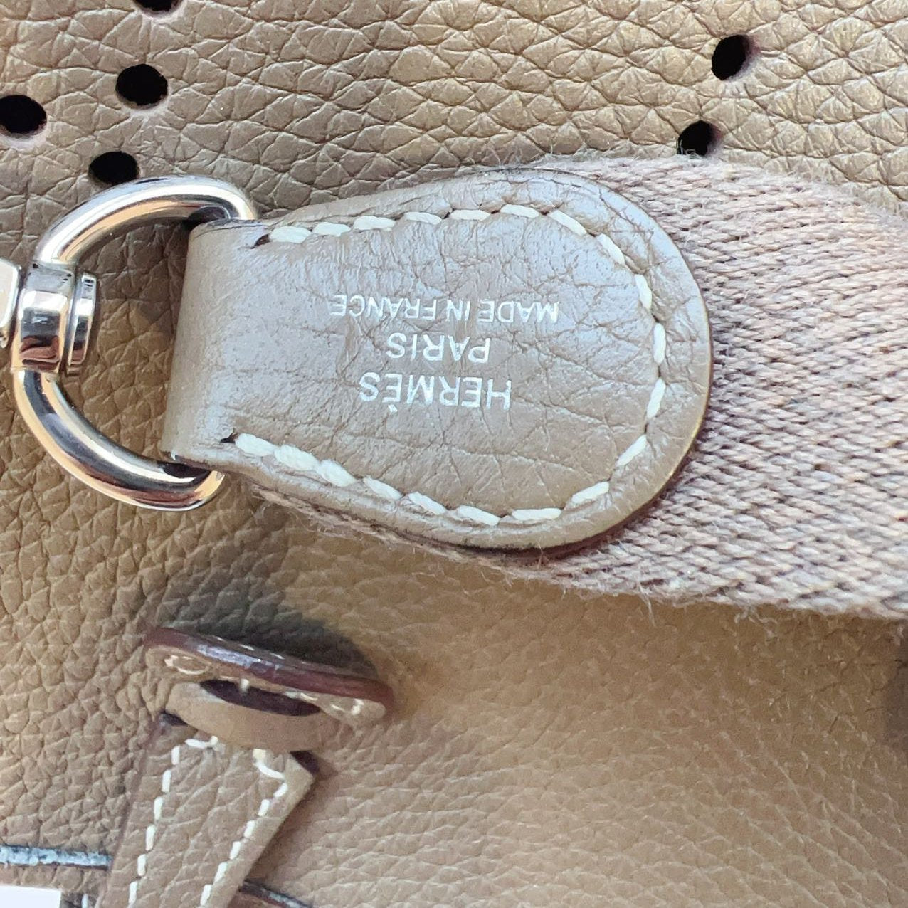 Hermes Étoupe Clemence Mini Evelyne TPM 16 Palladium Hardware