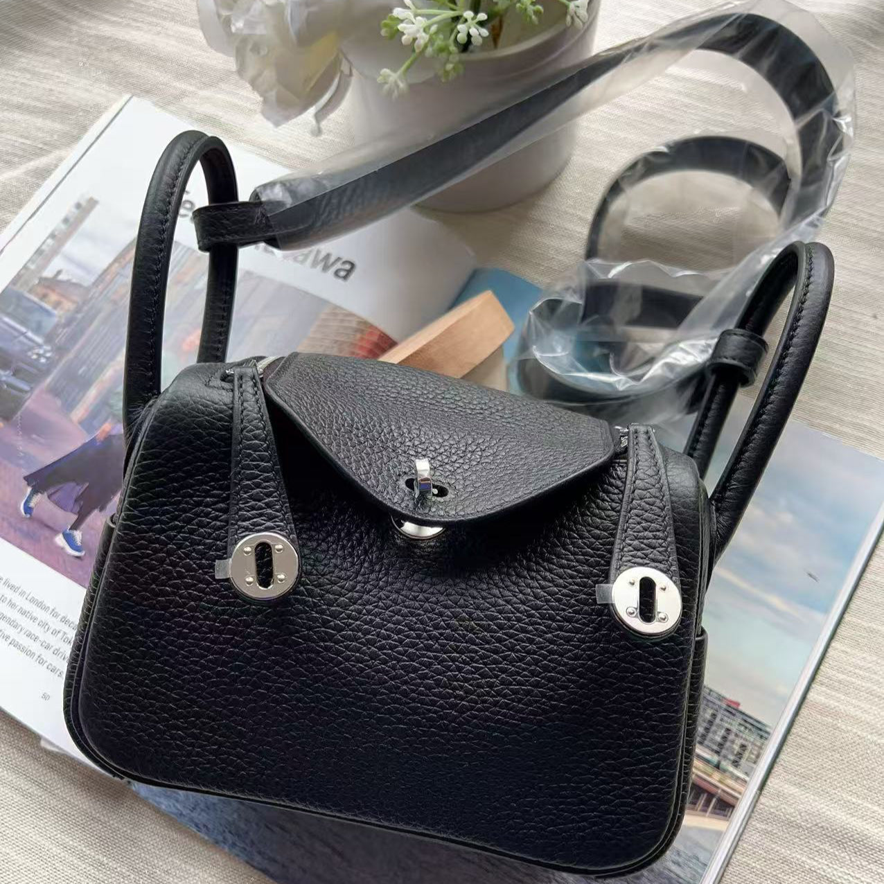Hermes Mini Lindy20 2024 Clemence Black New
