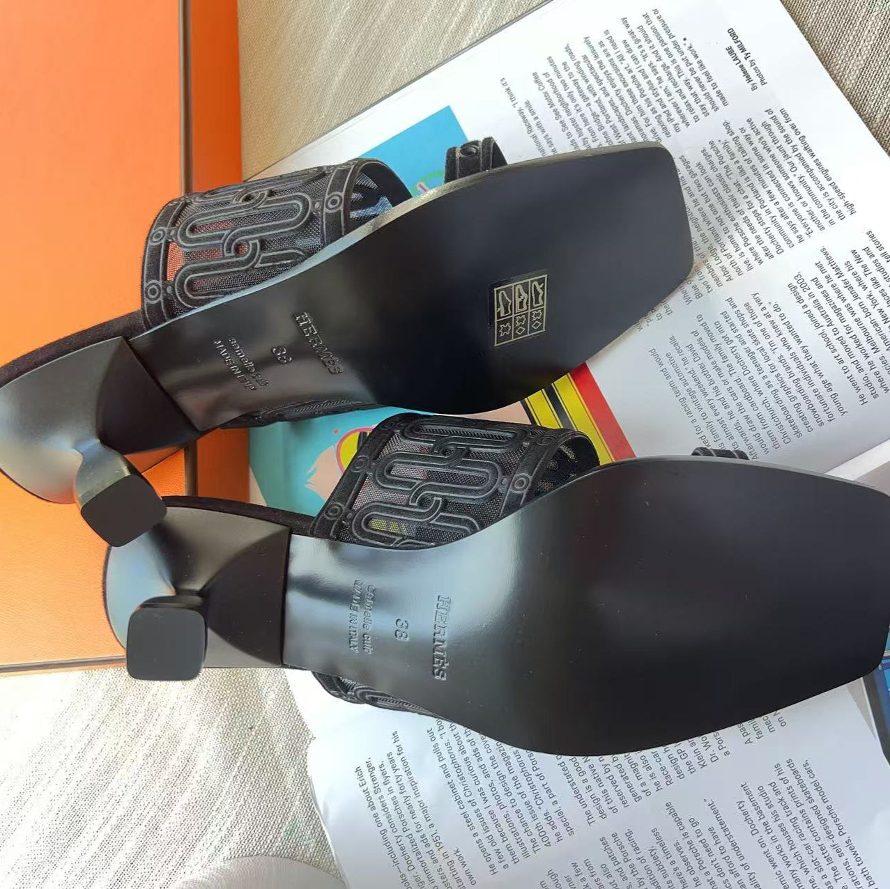 Hermes Noir Joia Sandals 38 New