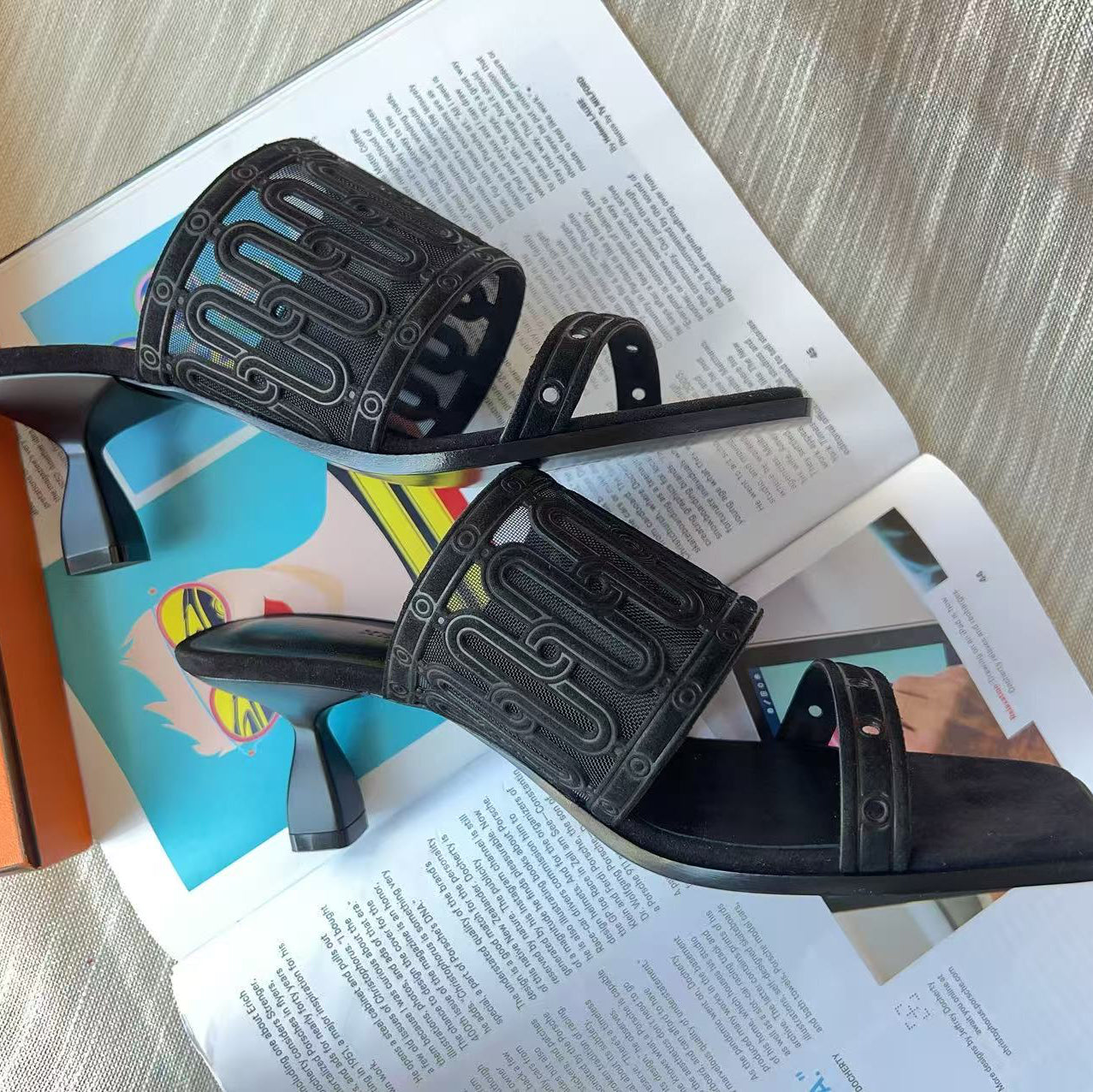 Hermes Noir Joia Sandals 38 New