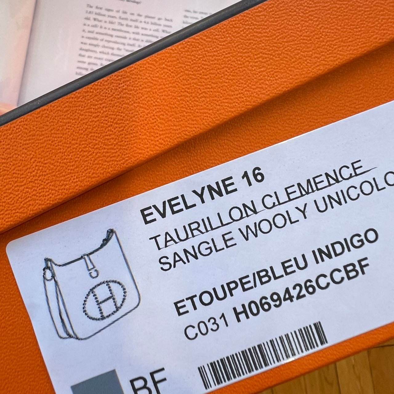 Hermes Taurillon Clemence Amazone Evelyne 16 Etoupe Bleu Indigo
