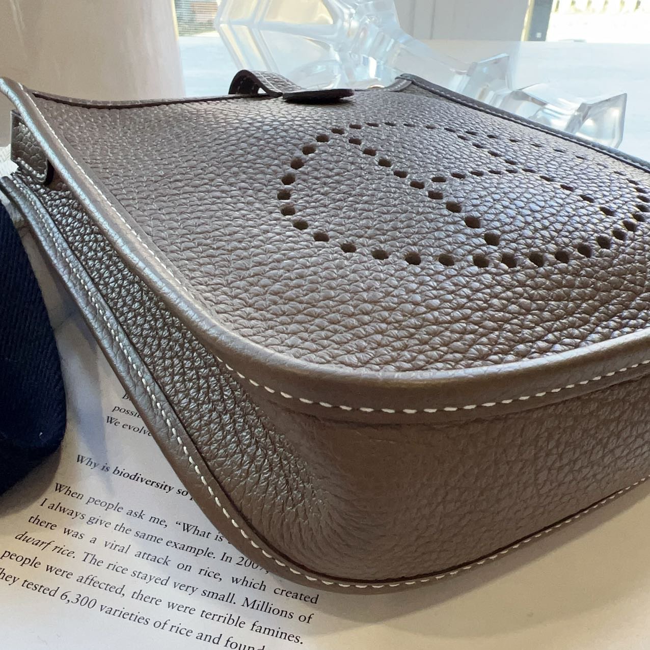 Hermes Taurillon Clemence Amazone Evelyne 16 Etoupe Bleu Indigo