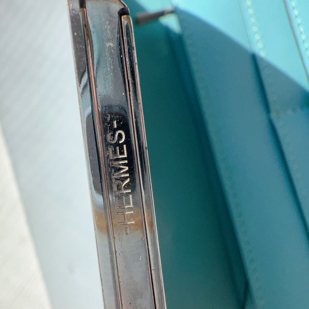 Hermès Constance Compact Wallet Bleu Atoll