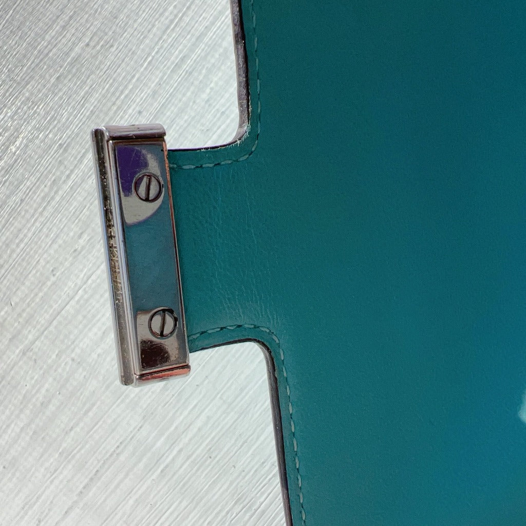 Hermès Constance Compact Wallet Bleu Atoll