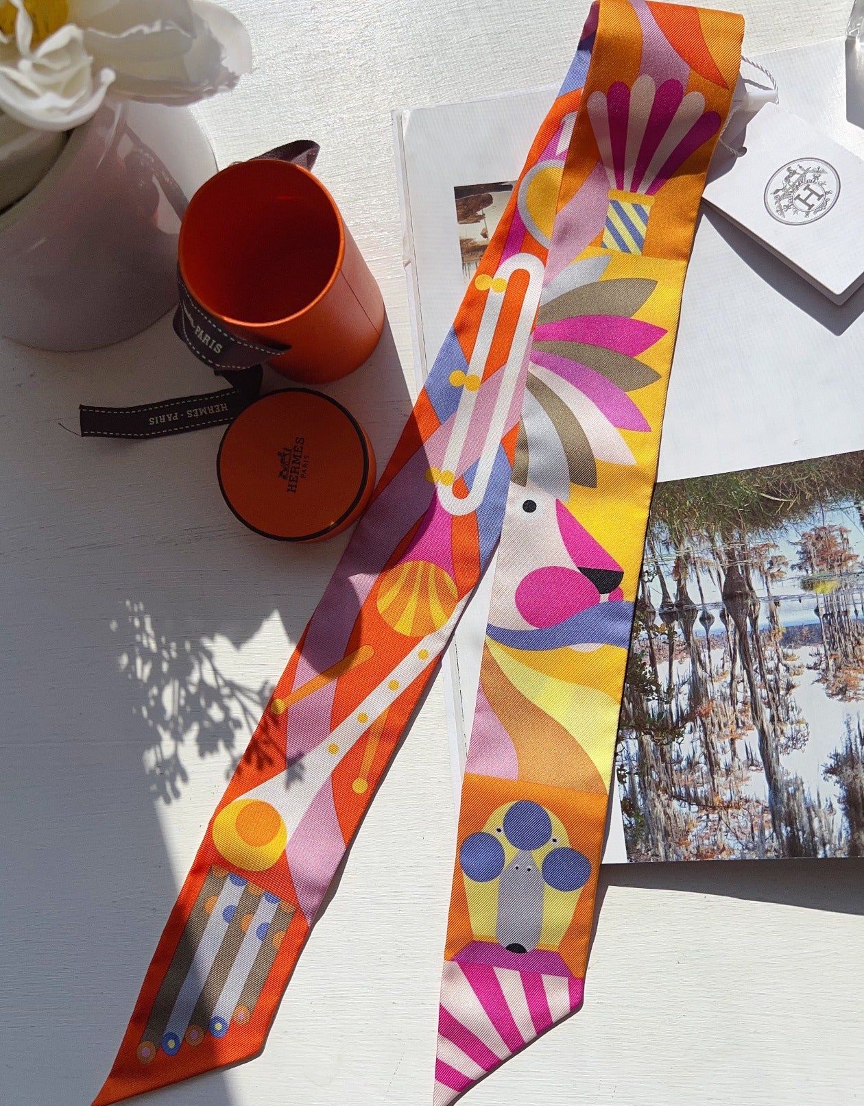 Hermès Parade en Fanfare Silk Twilly Scarf