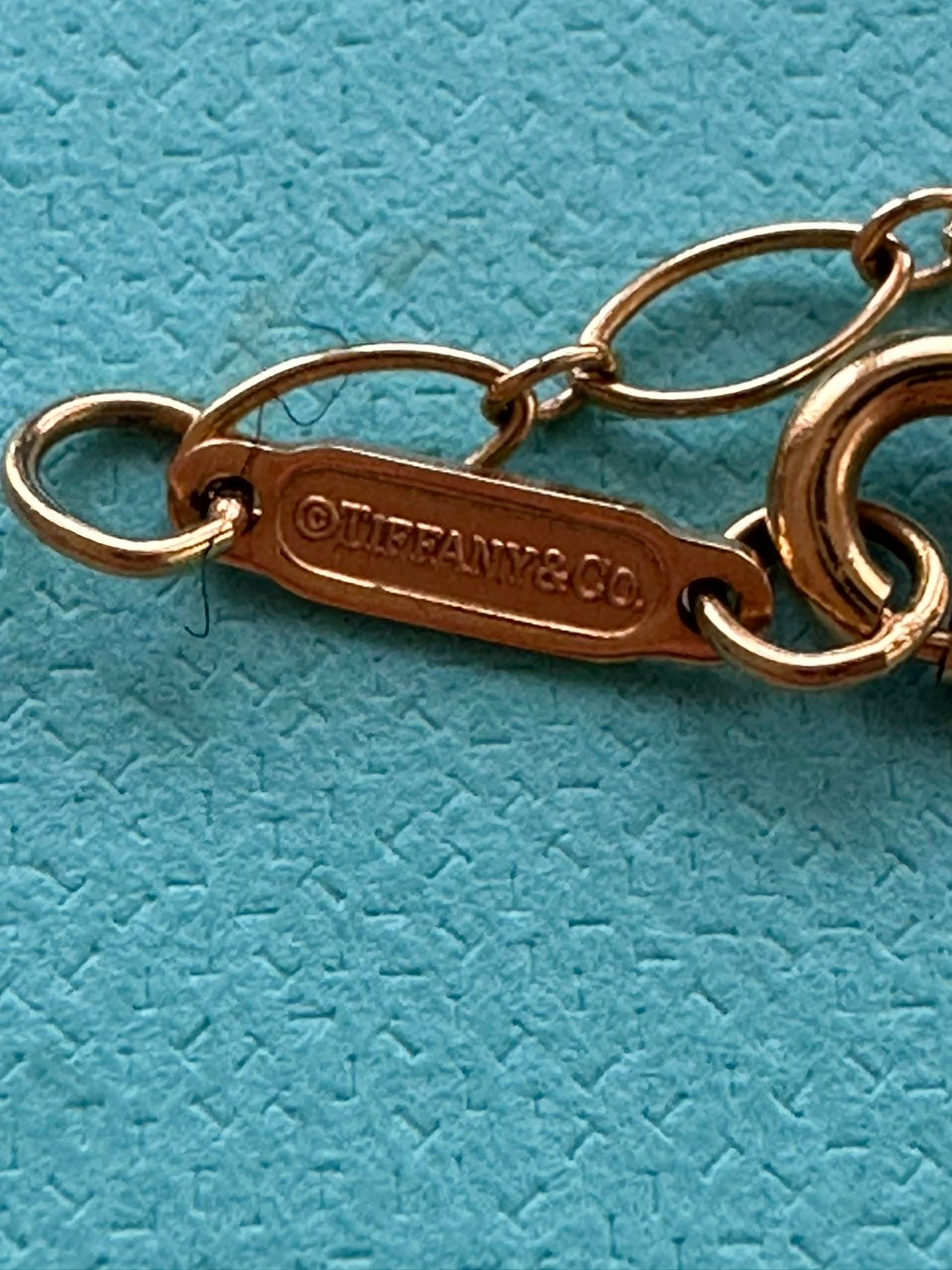 Tiffany & Co Atlas Key Pendant Necklace 18K Gold and Diamonds