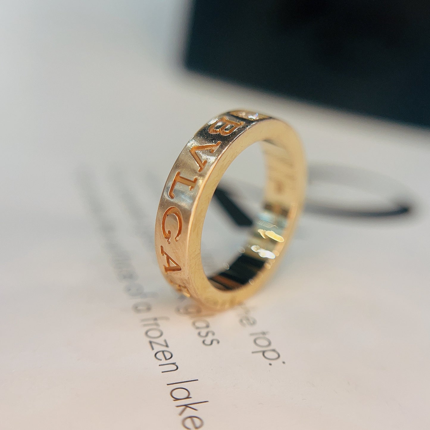 BVLGARI Golden Ring with One Diamond Size50