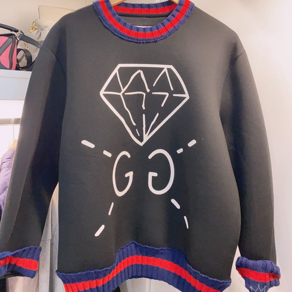 Gucci Ghost GG Diamond Graphic Print Sweatshirt